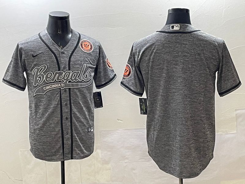 Men Cincinnati Bengals Blank Grey Joint Name 2025 Nike Limited NFL Jersey style 2